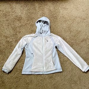 Eddie Bauer plush fleece zip up. White. Used. Good condition.